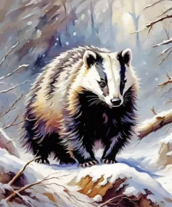 Forest Badger Art Diamond Painting