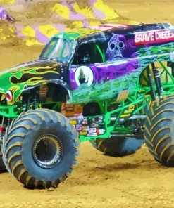 Grave Digger Truck Diamond Painting