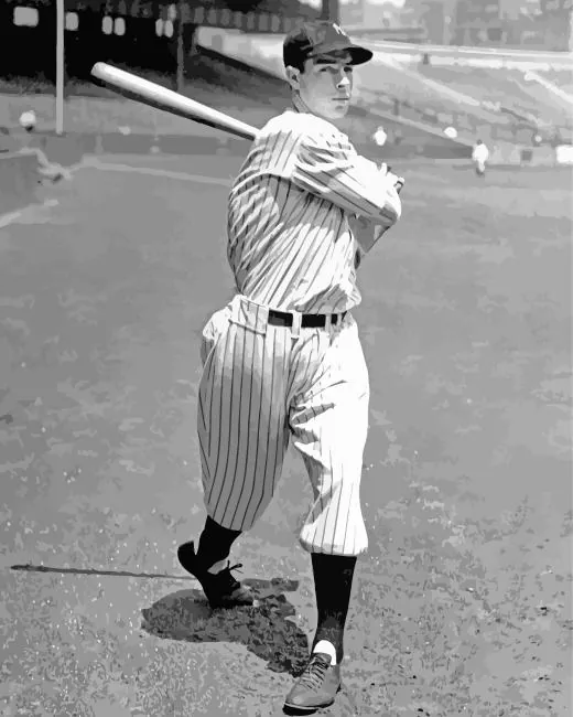 joe dimaggio baseballer Diamond With Numbers Joe Dimaggio Baseballer Diamond Painting