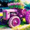 John Deere Pink Tractor Diamond Painting