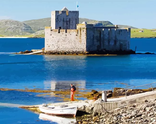 kisimul castle scotland Diamond With Numbers Kisimul Castle Scotland Diamond Painting