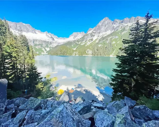 lovely water lake Diamond By Numbers Lovely Water Lake Diamond Painting