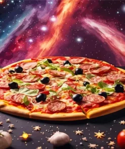 Pizza Space Diamond Painting
