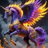Purple Flames Horse Diamond Painting