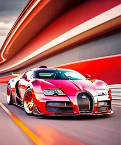 Red Bugatti Veyron Diamond Painting