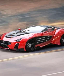 Red Laraki Car Diamond Painting