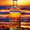 Sunset Glass Bottle Diamond Painting