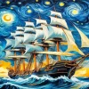 Van Gogh Boat Diamond Painting