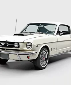 White Ford Mustang 66 Diamond Painting