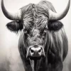 Black And White Bull Diamond Painting