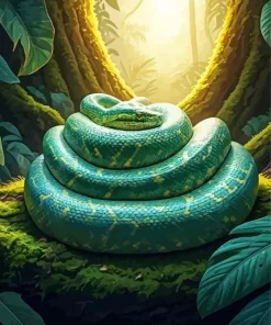 Blue Burmese Python Diamond Painting