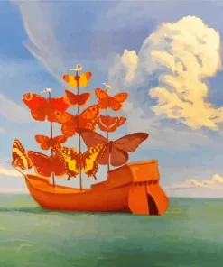 Butterfly Boat Diamond Painting