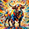 Colorful Abstract Bull Diamond Painting