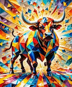 Colorful Abstract Bull Diamond Painting