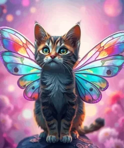 Cute Butterfly Cat Diamond Painting