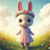 Cute Bunny With Flower Crown Diamond Painting