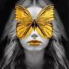 Golden Butterfly Face Diamond Painting