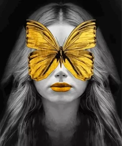 Golden Butterfly Face Diamond Painting