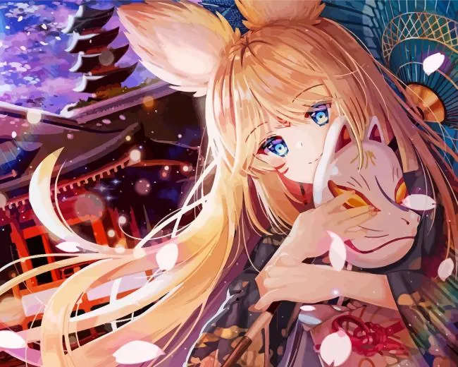 aesthetic fox girl Diamond Dotz Aesthetic Fox Girl Diamond Painting