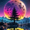 Aesthetic Fulll Moon Art Diamond Painting