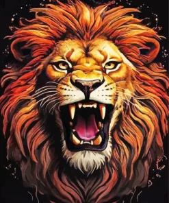 Aesthetic Furious Lion Diamond Painting