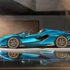Blue Lamborghini Sian Diamond Painting