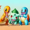 Bulbasaur With Charmander And Squirtle Diamond Painting