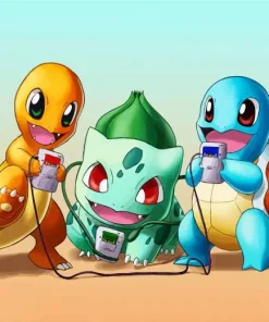 Bulbasaur With Charmander And Squirtle Diamond Painting