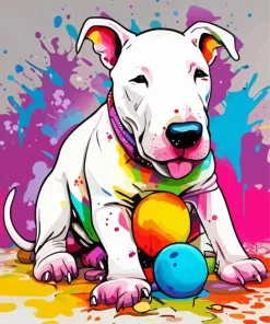Bull Terrier Puppy Diamond Painting