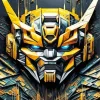 Bumblebee Transformer Face Diamond Painting