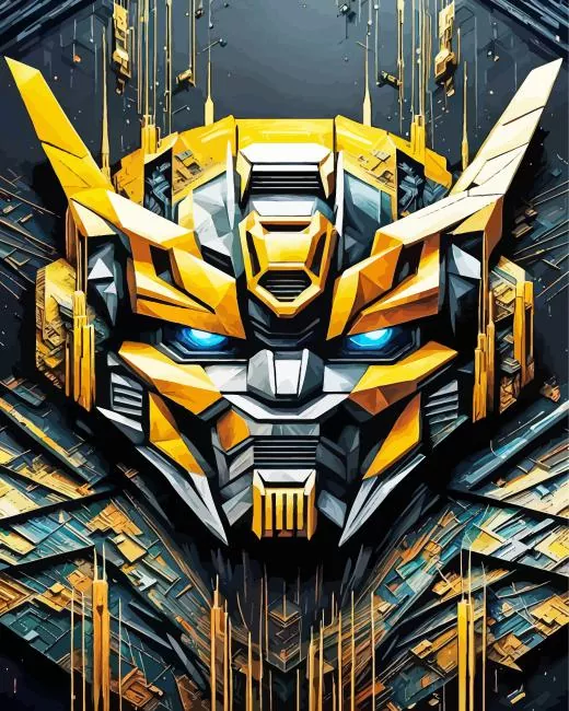 bumblebee transformer face Diamond Paintings Bumblebee Transformer Face Diamond Painting
