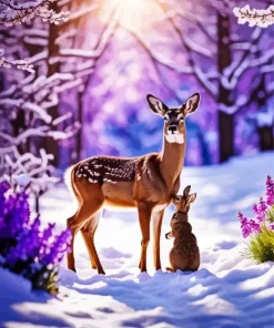 Bunny And Deer Diamond Painting
