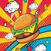 Burger Pop Art Diamond Painting