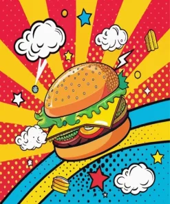Burger Pop Art Diamond Painting