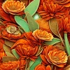 Burnt Orange Flowers Diamond Painting
