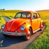 Burnt Orange Vw Beetle Diamond Painting