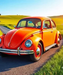 Burnt Orange Vw Beetle Diamond Painting