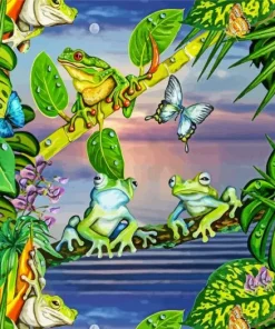 Butterflies And Frogs Diamond Painting