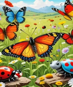 Butterflies And Ladybugs Diamond Painting