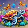 Butterflies And Turtle Diamond Painting