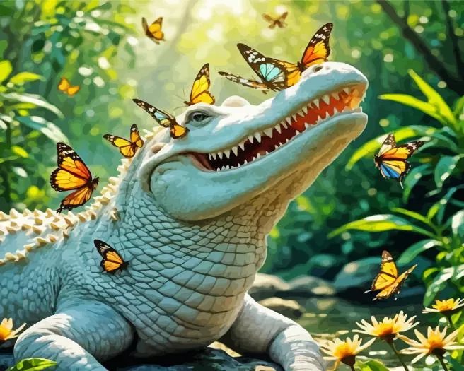 butterflies on alligator Diamond Paintings Butterflies On Alligator Diamond Painting