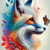 Butterfly And Fox Diamond Painting