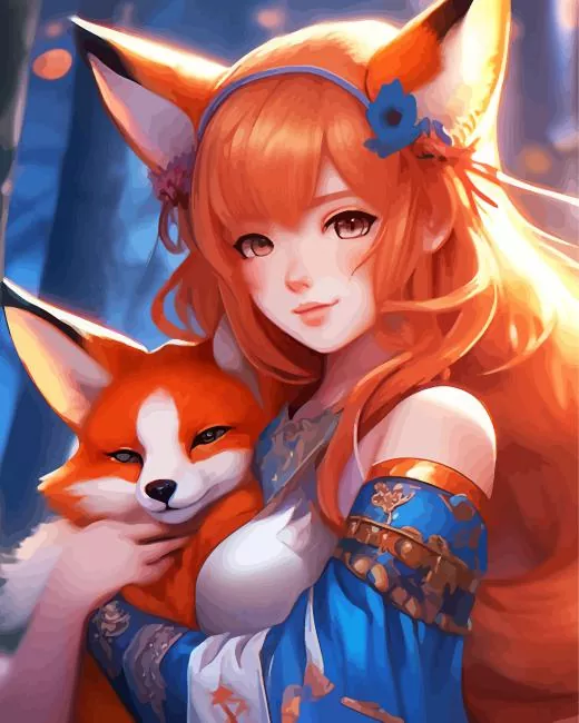 fox and girl Diamond Dotz Fox And Girl Diamond Painting
