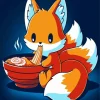 Fox Eating Ramen Diamond Painting