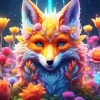 Fox Flowers Art Diamond Painting