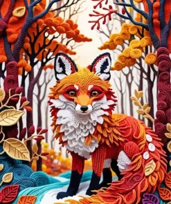 Fox In Autumn Art Diamond Painting
