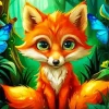 Fox In The Jungle Diamond Painting