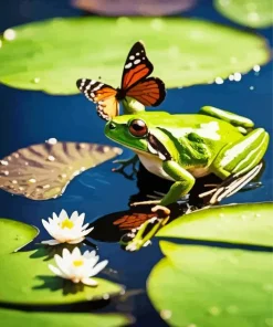 Frog And Butterfly Diamond Painting