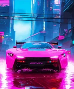 Fuchsia Car Art Diamond Painting