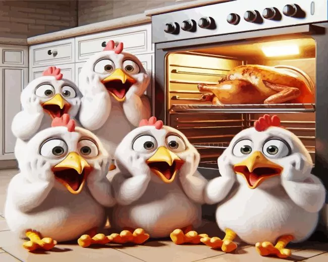 funny chickens Diamond By Numbers Funny Chickens Diamond Painting